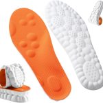 4D  Insoles for Men & Women - Memory Foam Soles Massage Shoe Inserts - Trim to Fit Cloud Insoles for Foot Pain Fatigue Relief