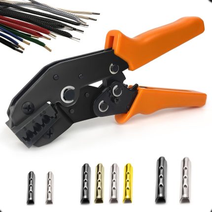 Aglet Crimping Tool, Shoelace Aglets Tool，Aglets For Shoelaces, Repair Shoe Lace Tips Replacement End Comes With 160pcs Metal Aglets Installation Tool 3/4/4.5