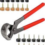 24 Pairs High Heel Replacement Tips, Heel Repair Kit for Women High Heel Shoes with 6 Inch High Heel Remove Pliers, 6 Sizes Heel Tips Caps, U-Shape, Black Beige