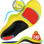 240+lbs Plantar Fasciitis Relief Insoles Men Women, 100% Memory Foam Comfort Shoe Insoles for Pain Relief, Heavy Duty High Arch Support Inserts for Flat Feet, Work Boot Orthotic Insoles Absorb Shock